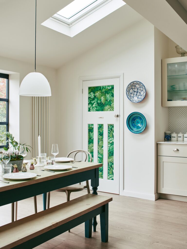 a room with a sink and a window