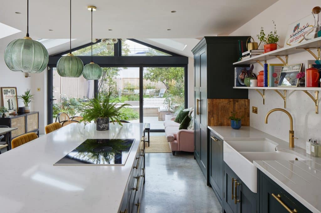 a kitchen with a sink and a window