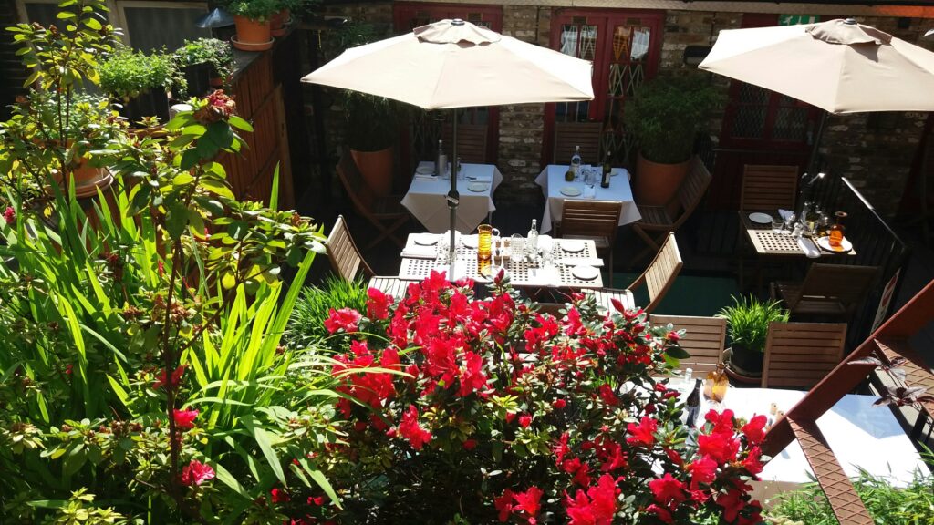 a vase of flowers on a table