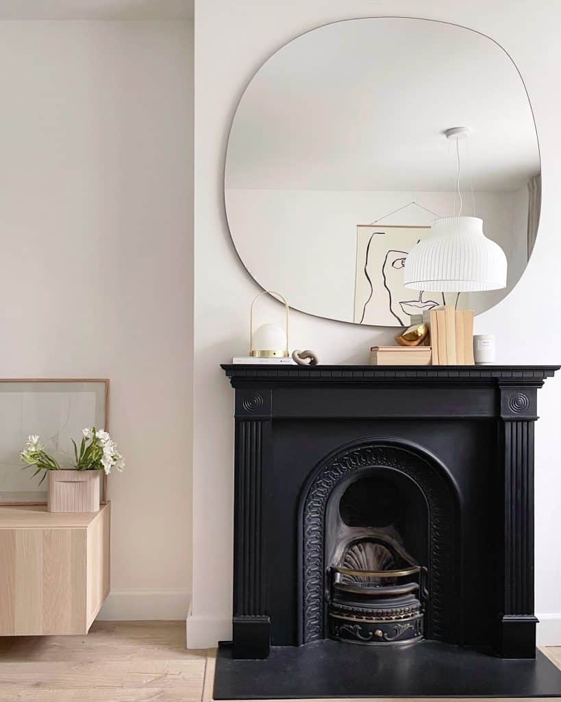 a room filled with furniture and a fire place