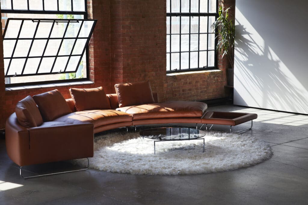 a living room next to a window