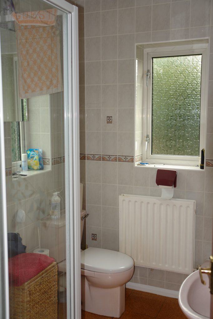 a shower with a glass window