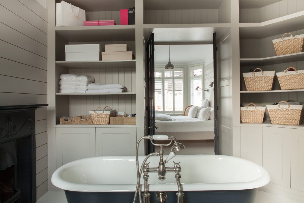 a sink and a mirror