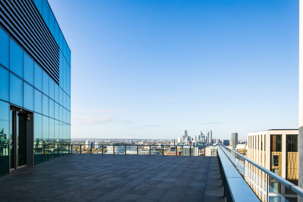 a long bridge in the background