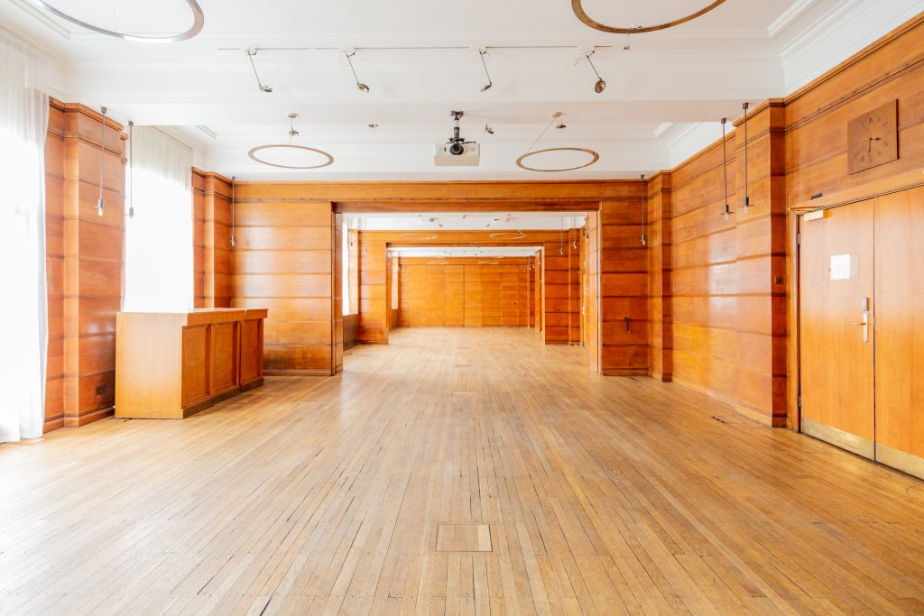 a room with a wooden floor