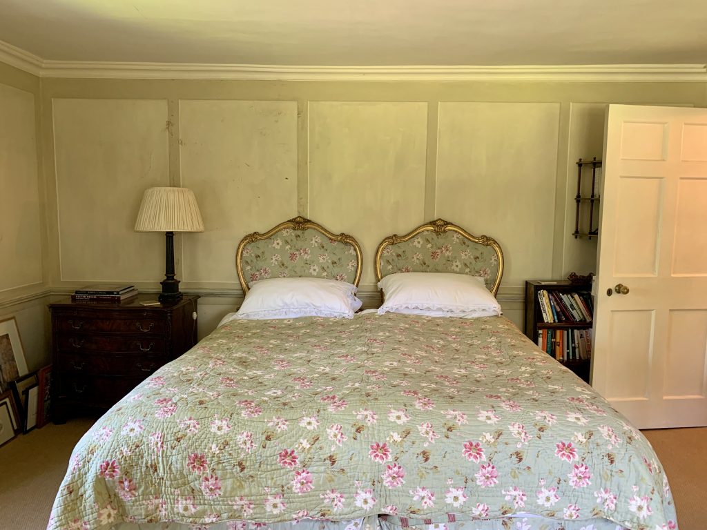 a made bed in a bedroom