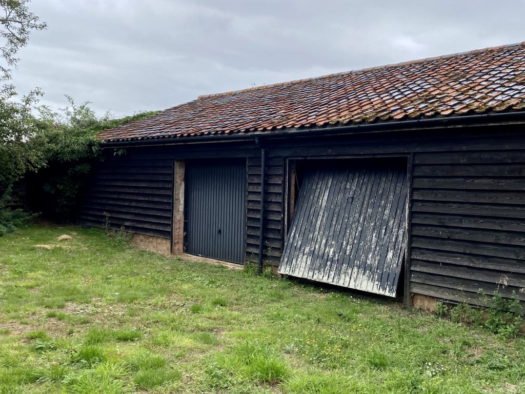a house with a grass field