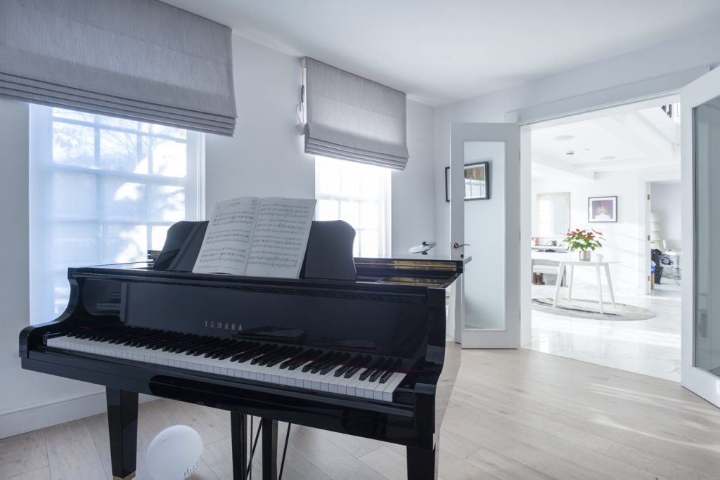 a piano in a room