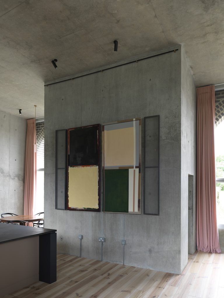 a building next to a window
