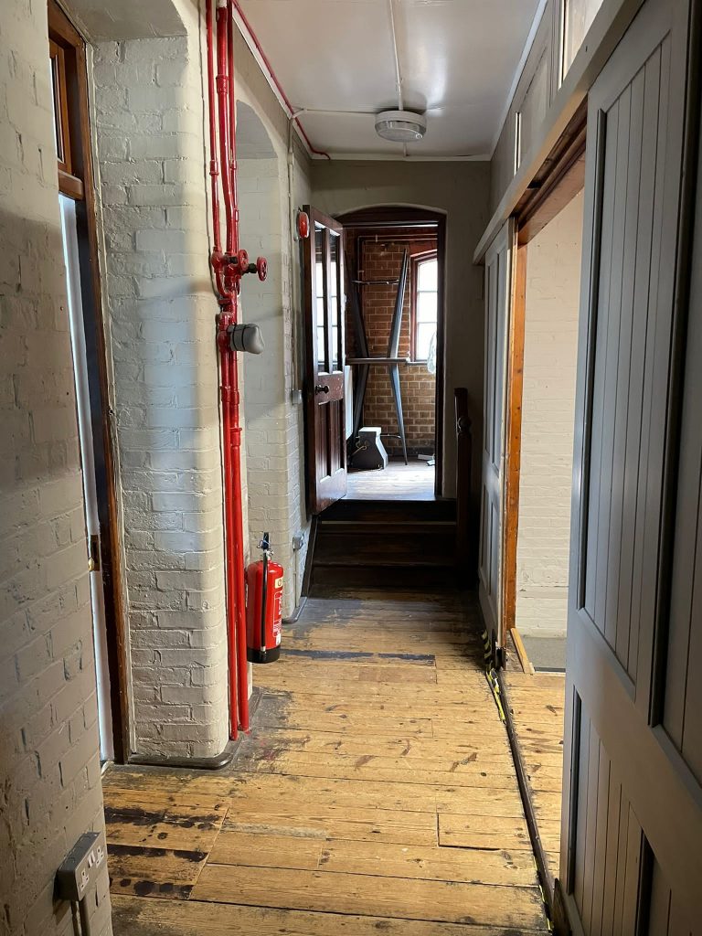 a view of a dirty door