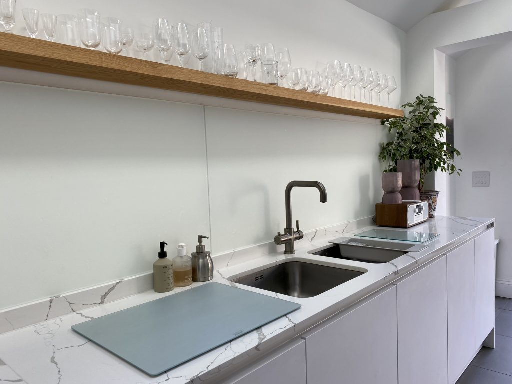 a view of a kitchen counter