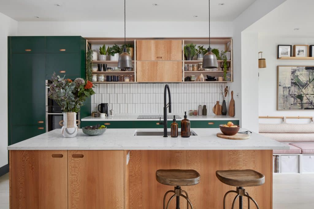 a view of a kitchen