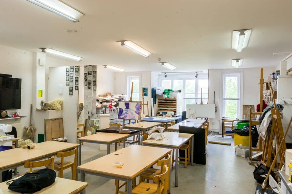 a kitchen with a dining room table