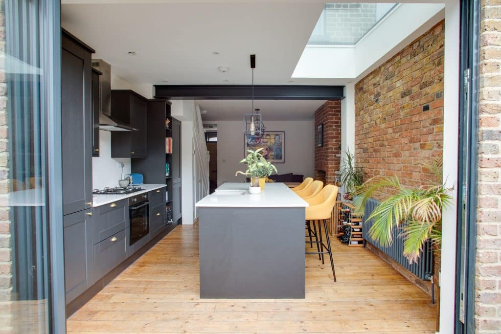 a view of a kitchen