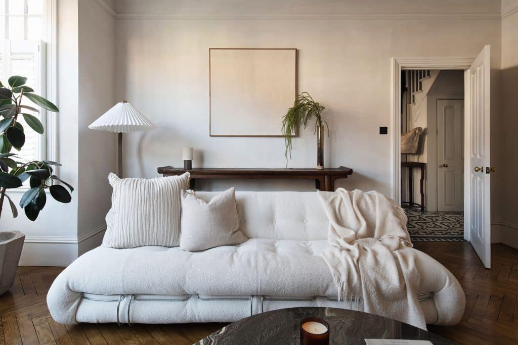a double bed in a room