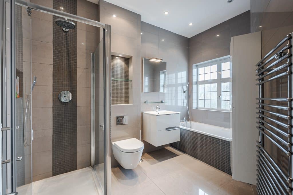 a glass shower door