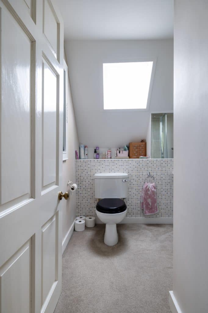 a view of the shower and sink
