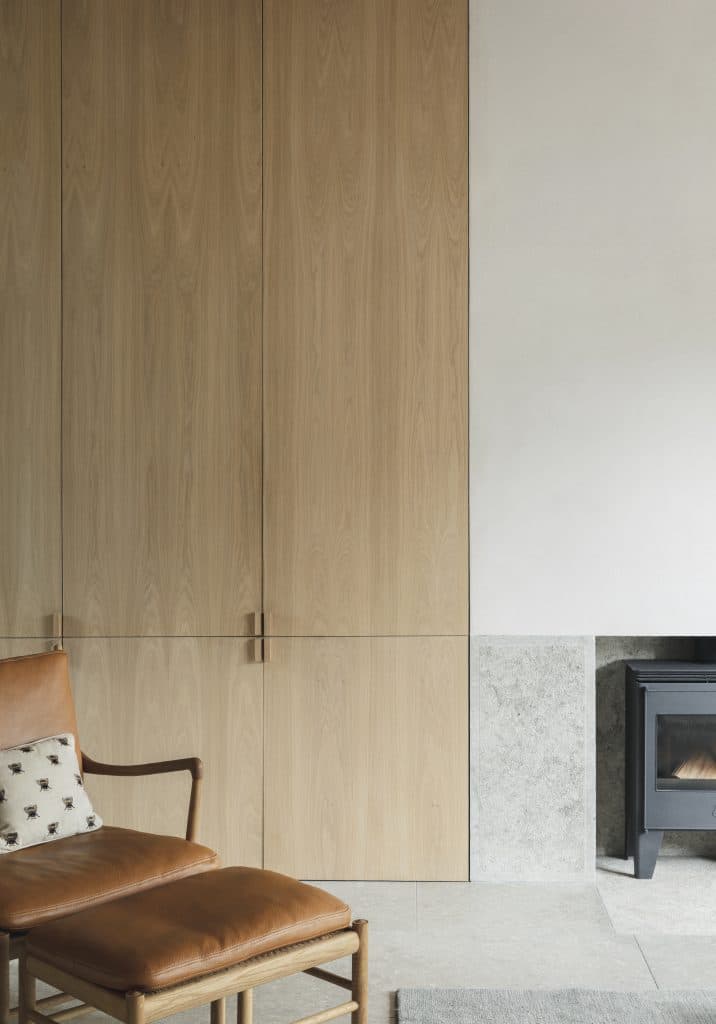 a wooden table in a room
