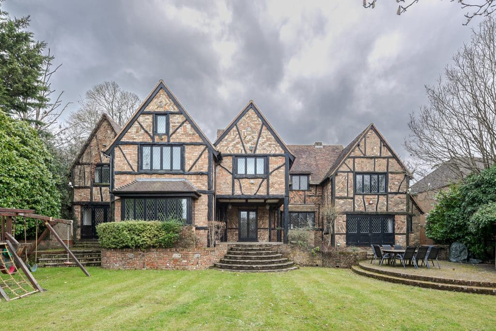 a house with a grass field