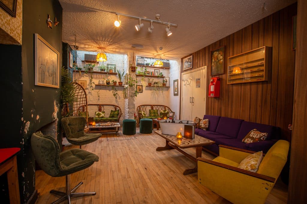 a living room filled with lots of furniture