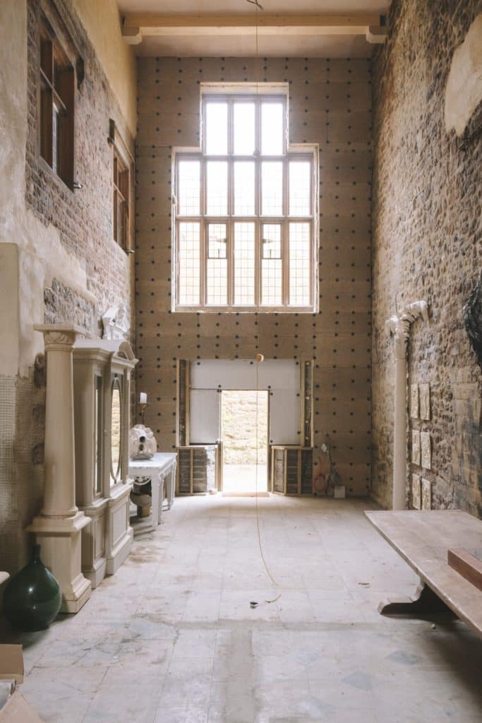 a view of a stone building