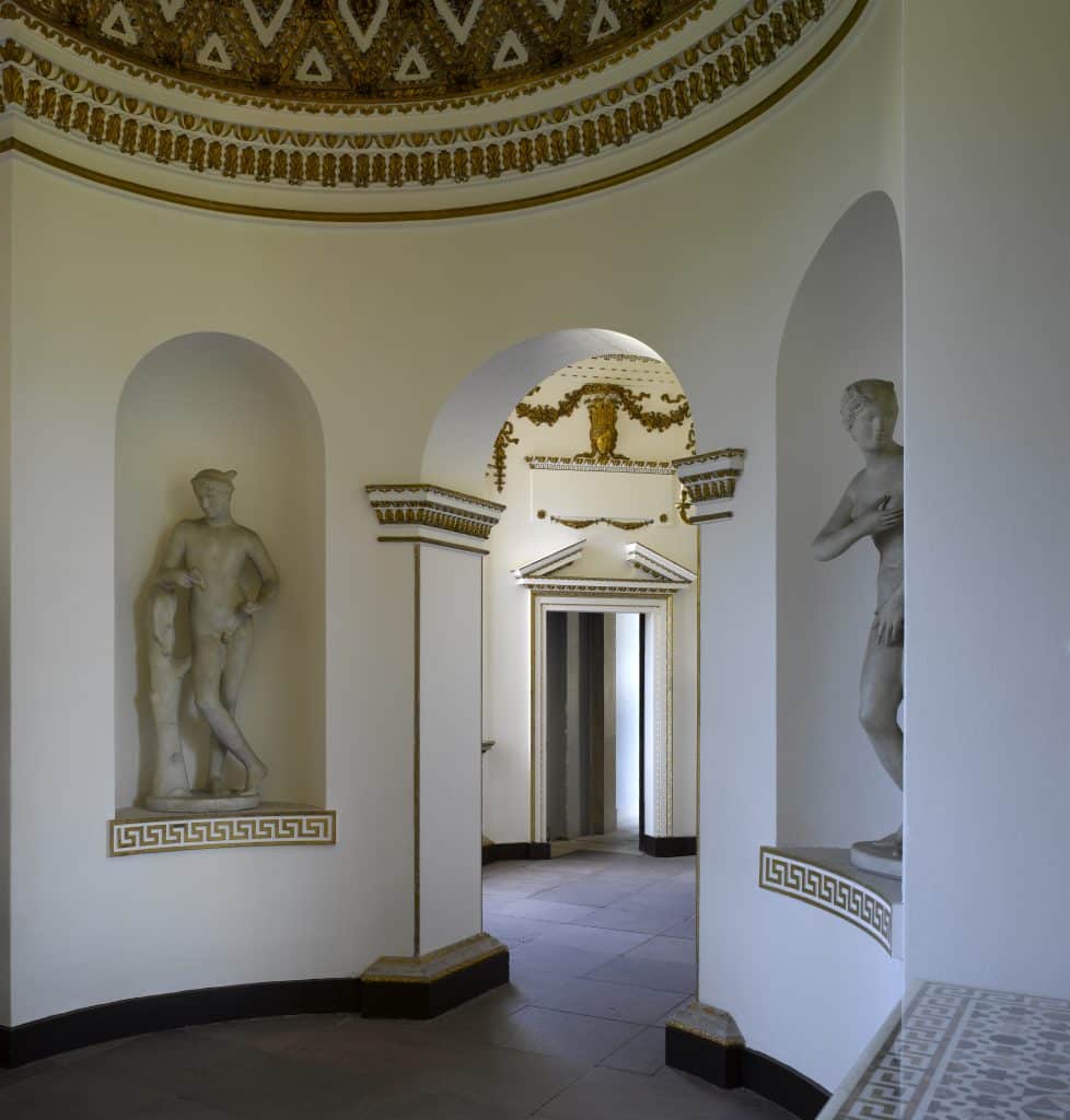 Classical statues in  niches in Apse , Gallery, Chiswick House, Chiswick, London