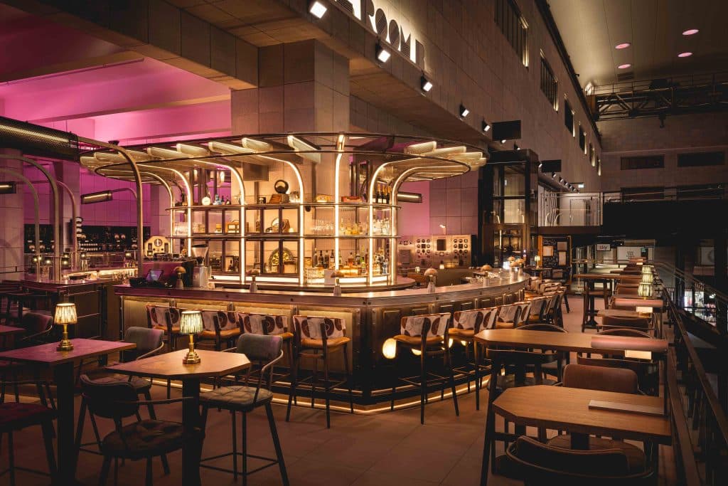 a dining table in a restaurant