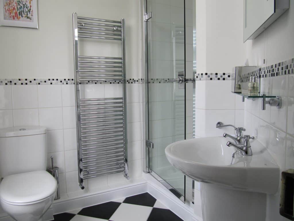 a sink and a mirror