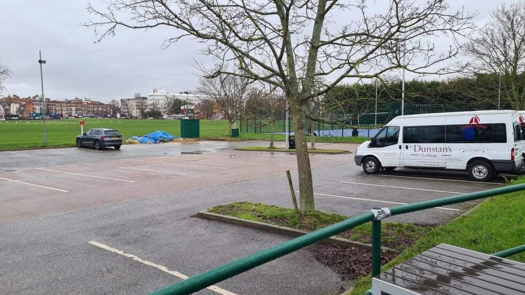 a bus that is parked on the side of a road