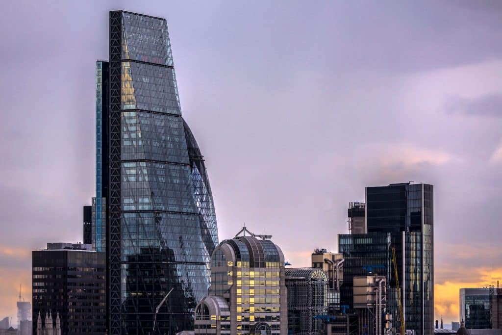 a tall building in a city