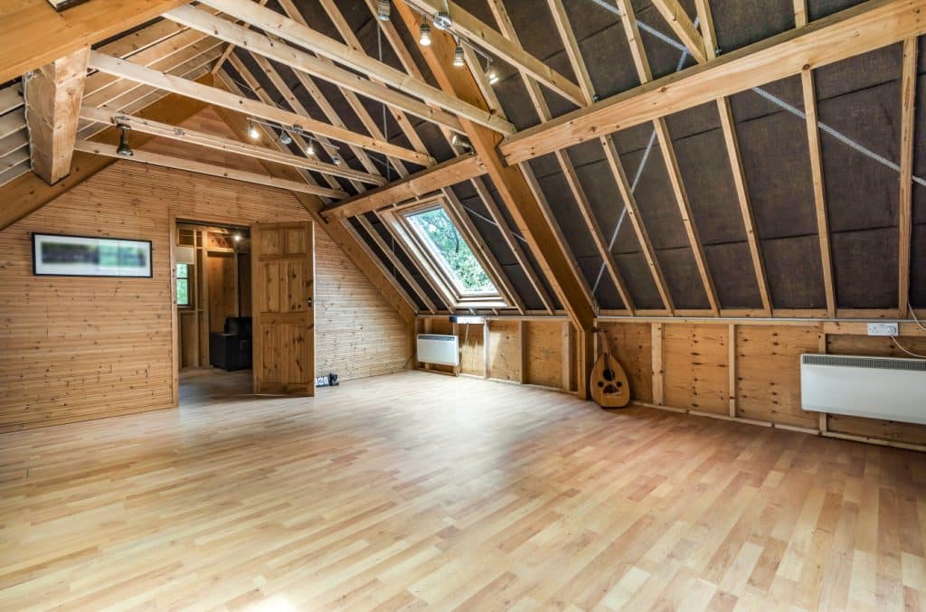 a room with a wooden floor