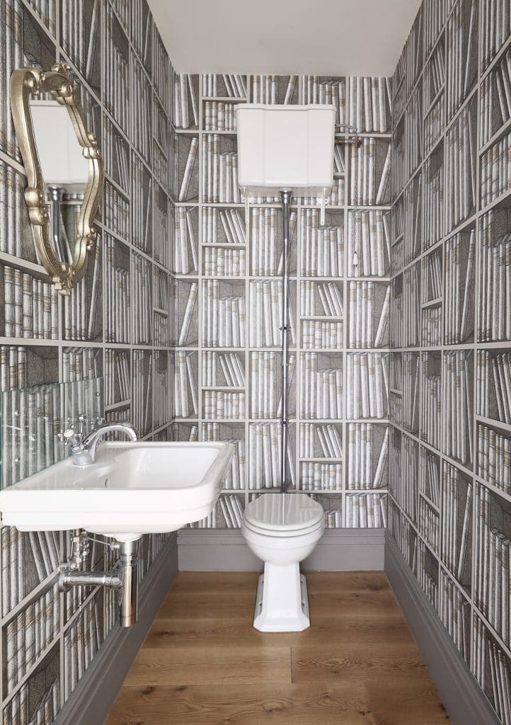 a room with a tiled floor