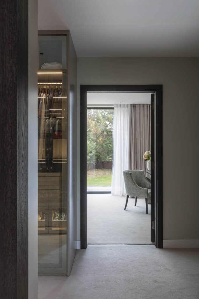 a double door in a room