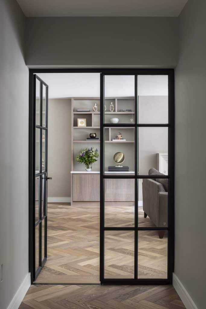 a close up of a door