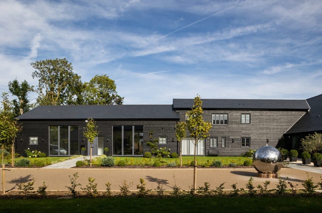 a garden in front of a house