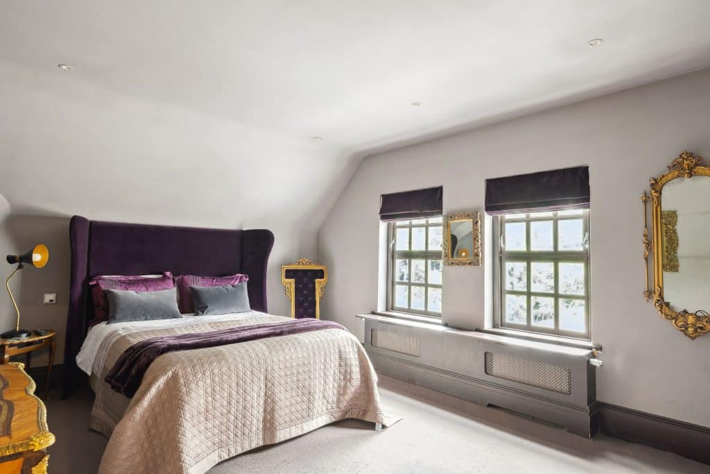 a double bed in a room
