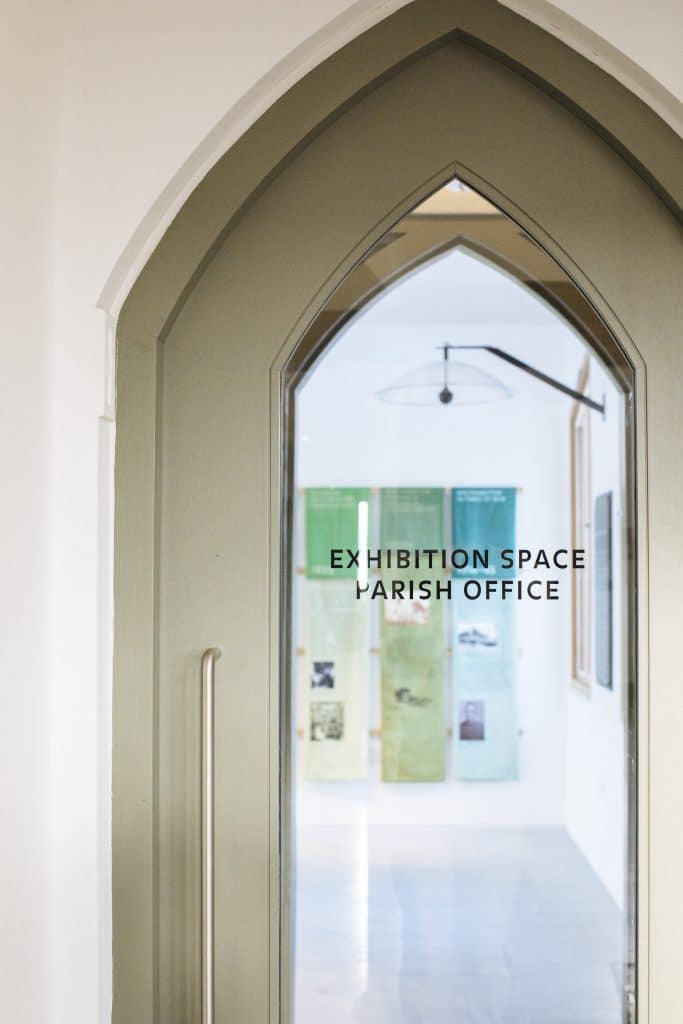 a glass door