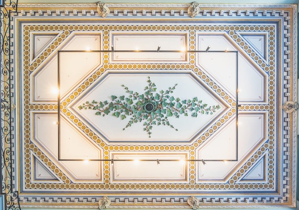 PASTEL PALACE birmingham grand manor house shoot location Hallway ceiling