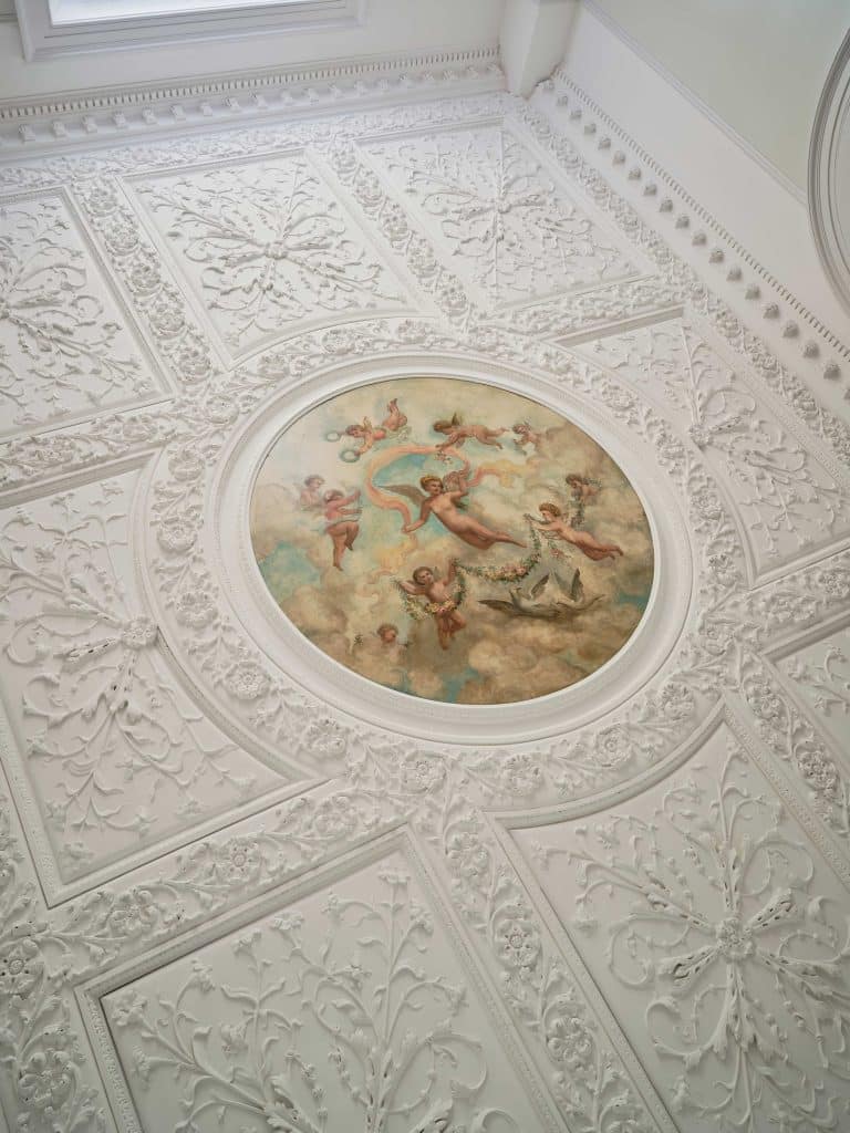 PASTEL PALACE birmingham grand manor house shoot location Morning Room ceiling