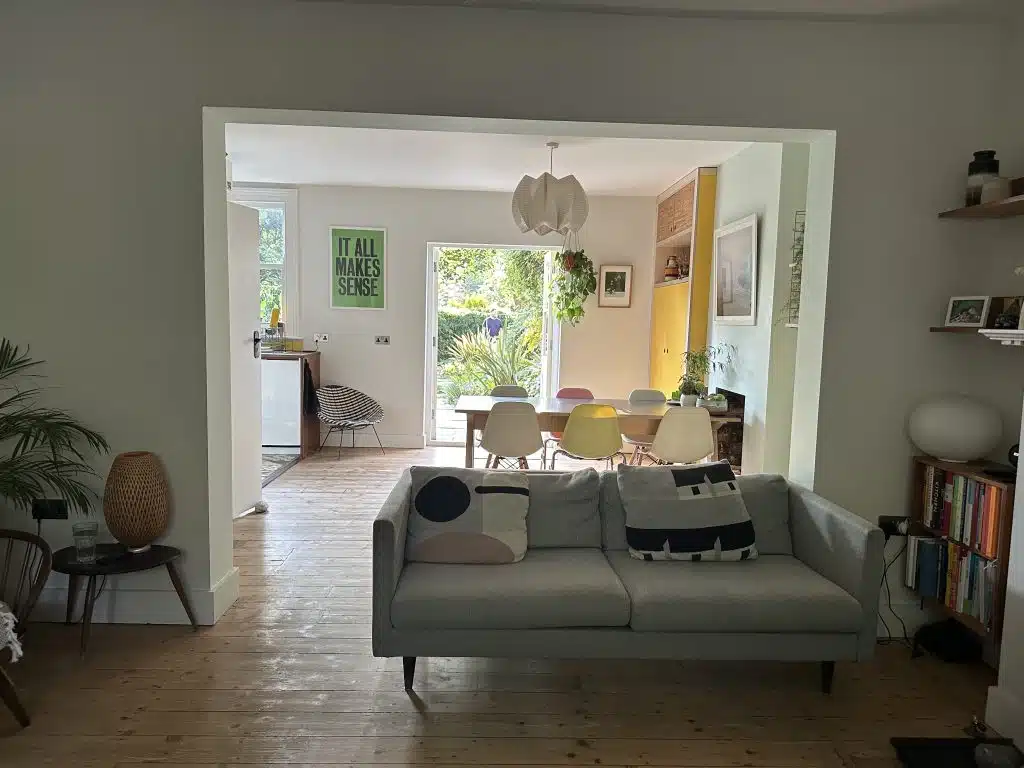 KELLERTON south east london terrace house shoot location SITTING ROOM TO DINING AREA 2