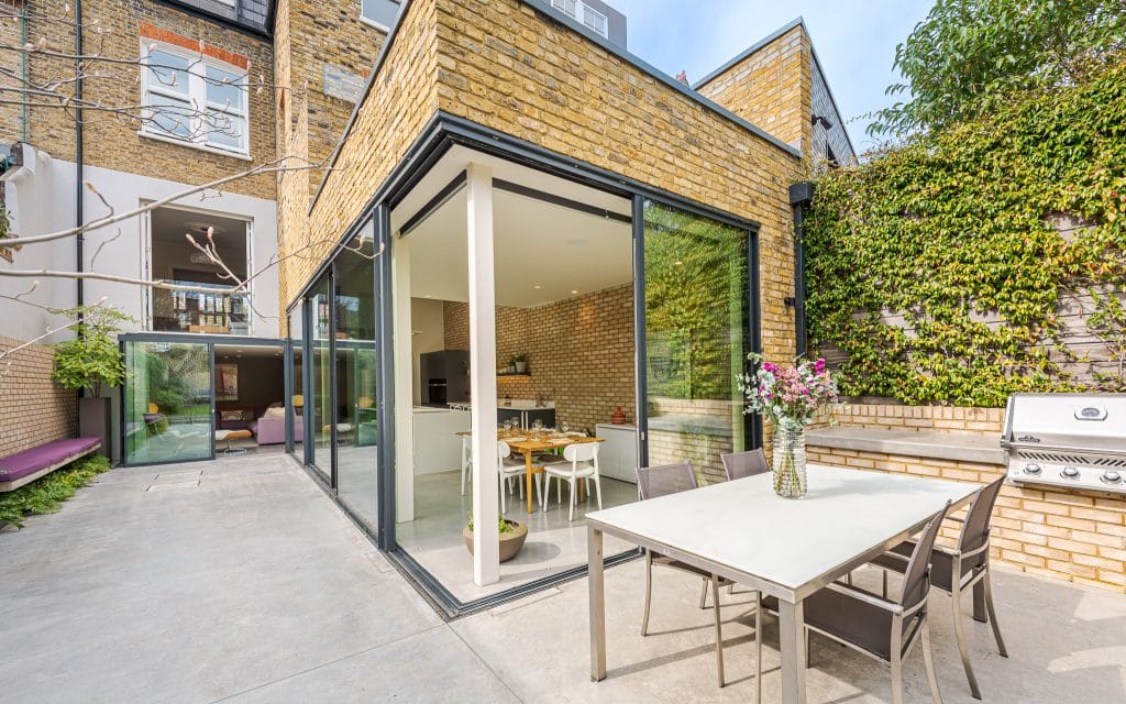 Blenkarne Road south west london modern victorian location house Location Creation: Blenkare: Garden overview