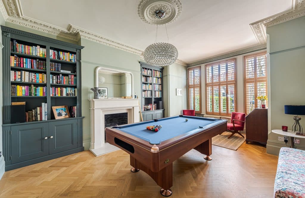 Blenkarne Road south west london modern victorian location house Location Creation: Blenkare: Pool table
