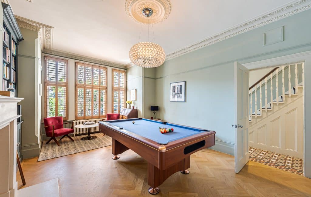 Blenkarne Road south west london modern victorian location house Location Creation: Blenkare: Pool table