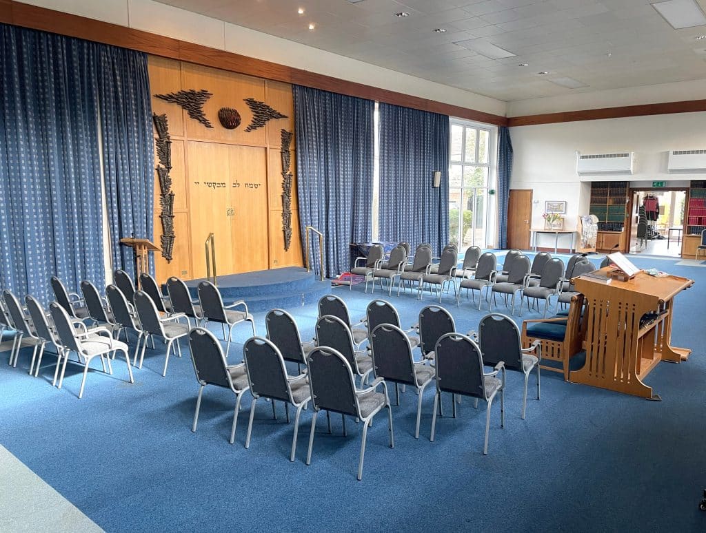 SURREY SYNAGOGUE Weybridge shoot location school office Synagogue hall view