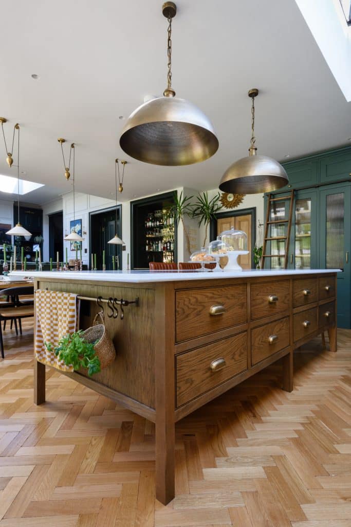FAIRFAX FAMILY Family home shoot location twickenham Kitchen Island Rear