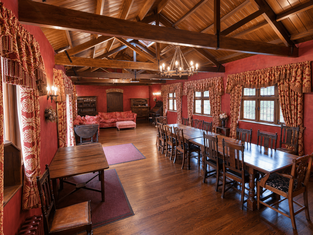 CAINHOE 16th century Grade II listed country house bedfordshire shoot locationCainhoe courtyard redroom 1