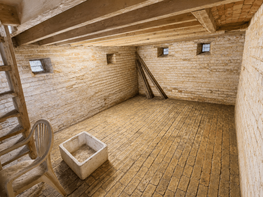CAINHOE 16th century Grade II listed country house bedfordshire shoot locationCainhoe workshop basement 3