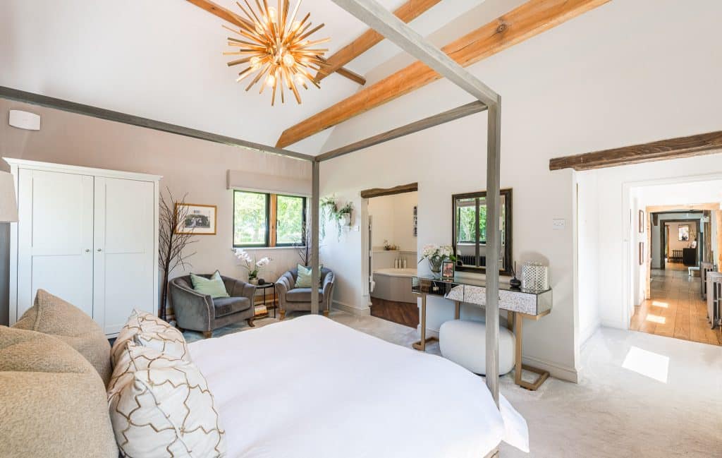 BLACK BARN large essex country location house Black Barn CM3:master bedroom alt