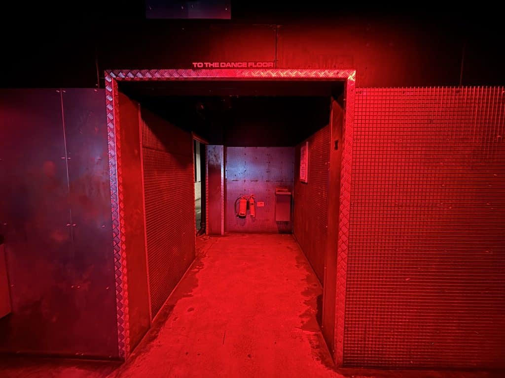 FOLD east london nightclub venue event space shoot location CORRIDOR FROM MAINROOM TO STEAMROOM AREA